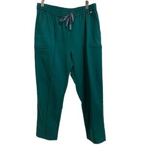 Mediclo sicily pintuck tapered scrub pants hunter‎ green size Large